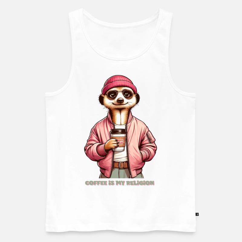 Coffee is my religion - Männer Premium Bio Tank Top - Weiß