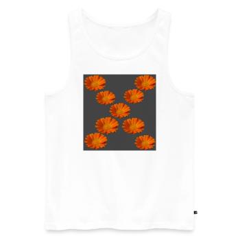Ringelblume - Männer Premium Bio Tank Top - Weiß - Vorne - Michal (187cm)