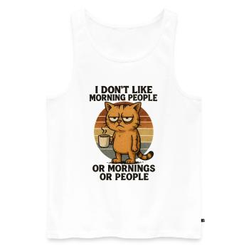 I Hate Morning People And Mornings And People - Men's Premium Organic Tank Top - white - Front - AI Model Male 178 light (178cm)
