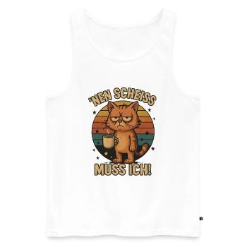 'Nen Scheiss muss ich - Männer Premium Bio Tank Top - Weiß - Vorne - AI Model Male 178 light (178cm)