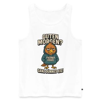 The Early Bird Morning Grouch Funny Sayings - Men's Premium Organic Tank Top - white - Front - Michal (187cm)