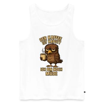 Le café Early Bird Dire drôle - Débardeur bio Premium Homme - blanc - Devant - Michal (187cm)