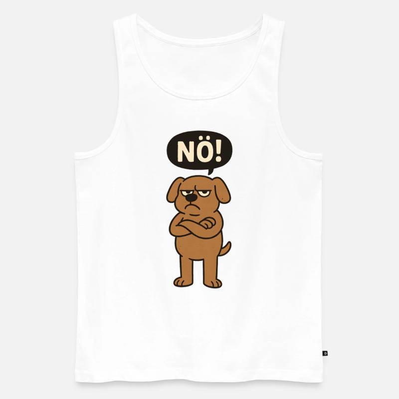 Statement Hund Nö Einfach Nein - Männer Premium Bio Tank Top - Weiß