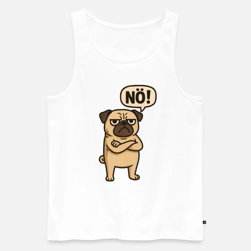 Nö! Lustiger Mops Hund Statement - Männer Premium Bio Tank Top - Weiß