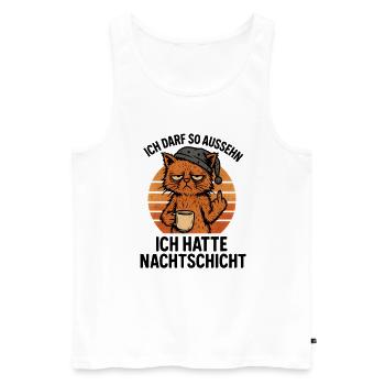 I'm allowed to look like I had night shift - Men's Premium Organic Tank Top - white - Front - AI Model Male 178 light (178cm)