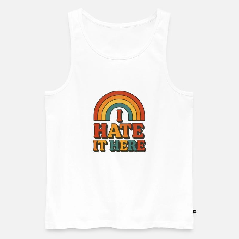 I Hate It Here Regenbogen - Männer Premium Bio Tank Top - Weiß