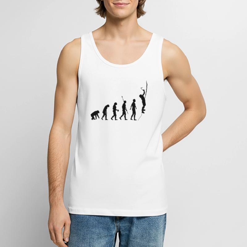 Evolution des Menschen, Eisklettern, Eiskletterer Männer Premium Bio Tank Top