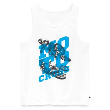 Motocross 01 - Männer Premium Bio Tank Top - Weiß - Vorne - Michal (187cm)
