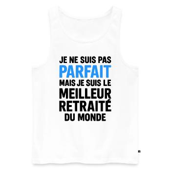 Meilleur retraité cadeau départ à la retraite - Débardeur bio Premium Homme - blanc - Devant - AI Model Male 178 light (178cm)
