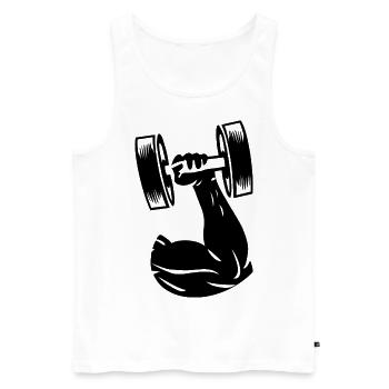 Gym Sport sport de musculation - Débardeur bio Premium Homme - blanc - Devant - Michal (187cm)