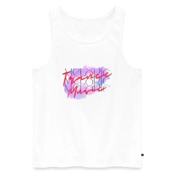 Musique de transe mélodique violette - Débardeur bio Premium Homme - blanc - Devant - AI Model Male 178 light (178cm)