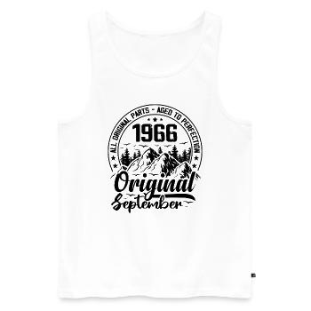 1966 September Original 58 Years Anniversary Gift - Men's Premium Organic Tank Top - white - Front - Michal (187cm)
