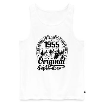 1955 September Original 69 Jahre altes Geburtstagsgeschenk - Männer Premium Bio Tank Top - Weiß - Vorne - AI Model Male 178 light (178cm)