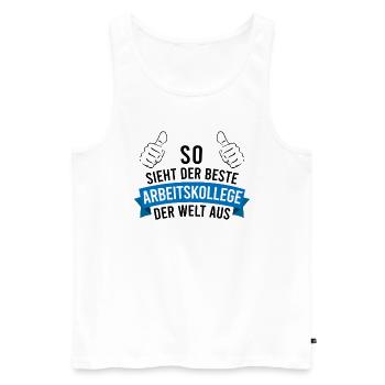 Bester Arbeitskollege Spruch Geschenk Herren - Männer Premium Bio Tank Top - Weiß - Vorne - Michal (187cm)