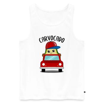 Avocado in Car Funny Vegetable Fruit Gift - Men's Premium Organic Tank Top - white - Front - Michal (187cm)