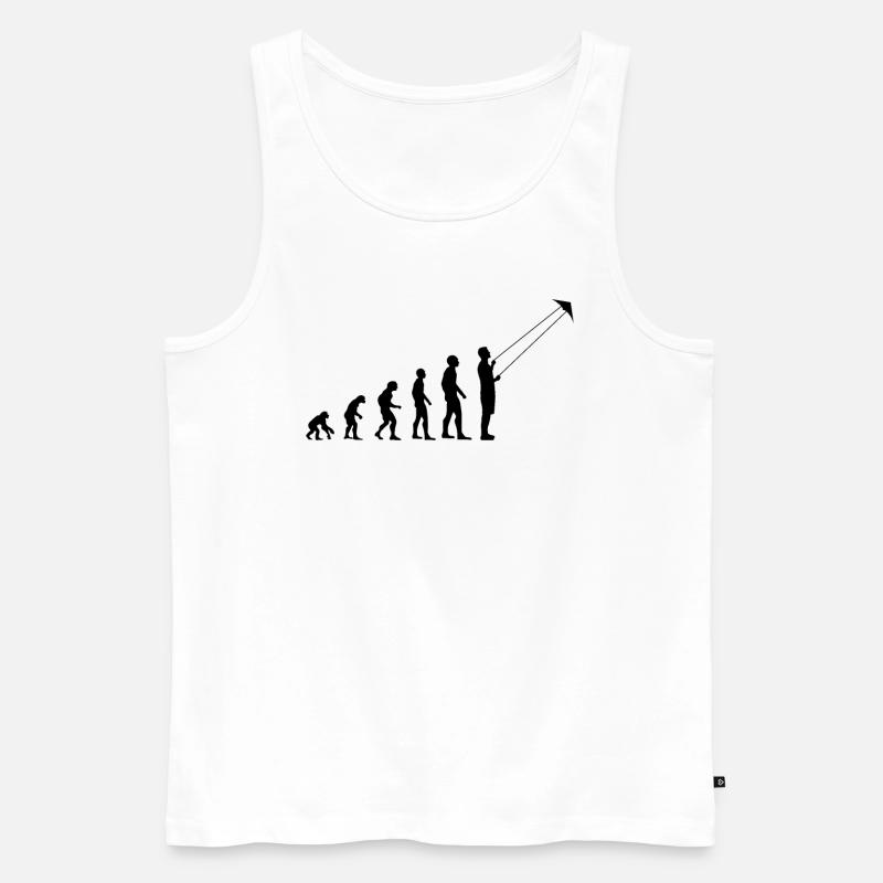 Drachenfliegen Evolution Drachensteigen Geschenk - Männer Premium Bio Tank Top - Weiß