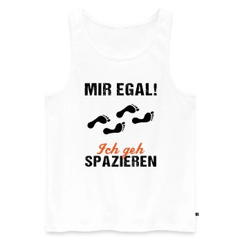 Sorglos Spaziergang Humorvolles Geschenk - Männer Premium Bio Tank Top - Weiß - Vorne - Michal (187cm)