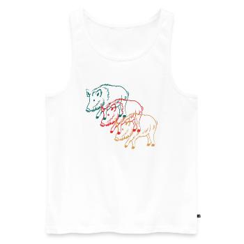 Trio von Wildschweinen Naturverbundenes Geschenk - Männer Premium Bio Tank Top - Weiß - Vorne - AI Model Male 178 light (178cm)