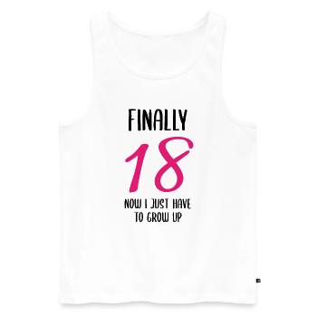 Offiziell Erwachsen - Und nun? - Männer Premium Bio Tank Top - Weiß - Vorne - Michal (187cm)