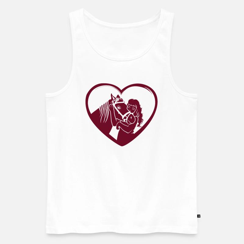 Herzensbande Pferd & Mädchen - Männer Premium Bio Tank Top - Weiß