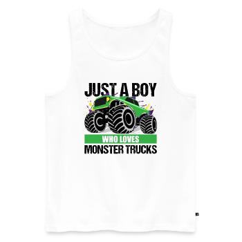 Boys Monster Truck Passion Gift - Men's Premium Organic Tank Top - white - Front - Michal (187cm)
