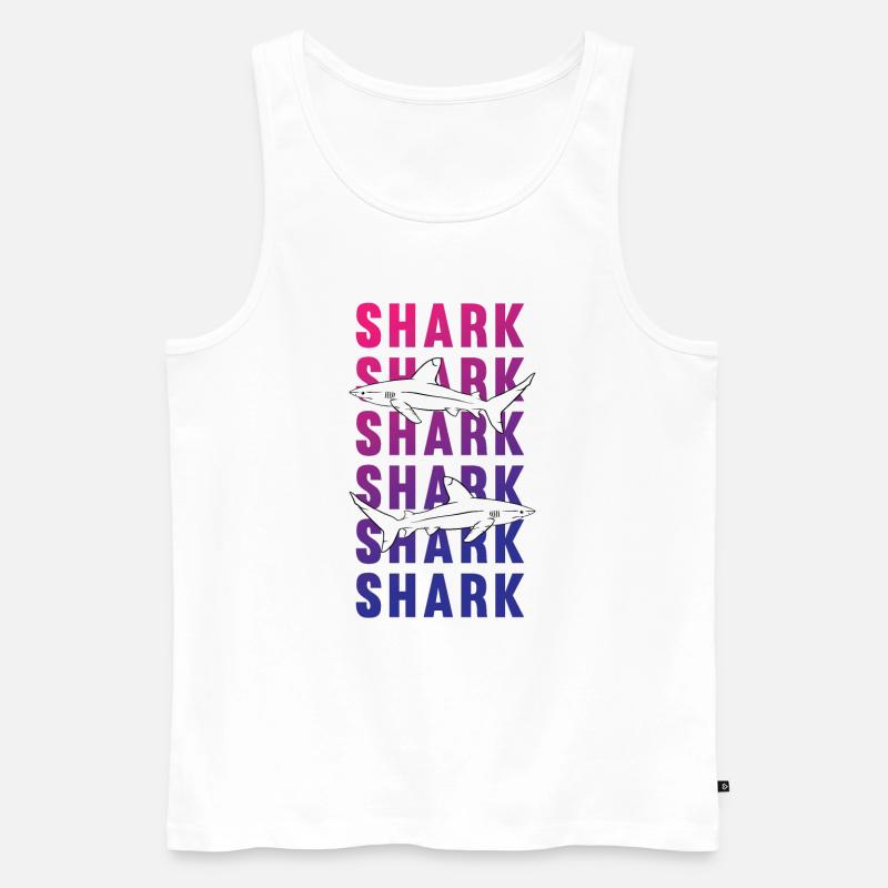 Stolzer Hai Meerestiefe Entdecker Geschenk - Männer Premium Bio Tank Top - Weiß