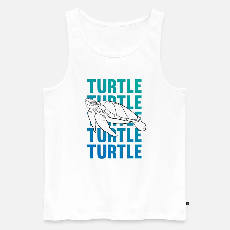 TURTLE Schattenbild Wortkunst Geschenk - Männer Premium Bio Tank Top - Weiß