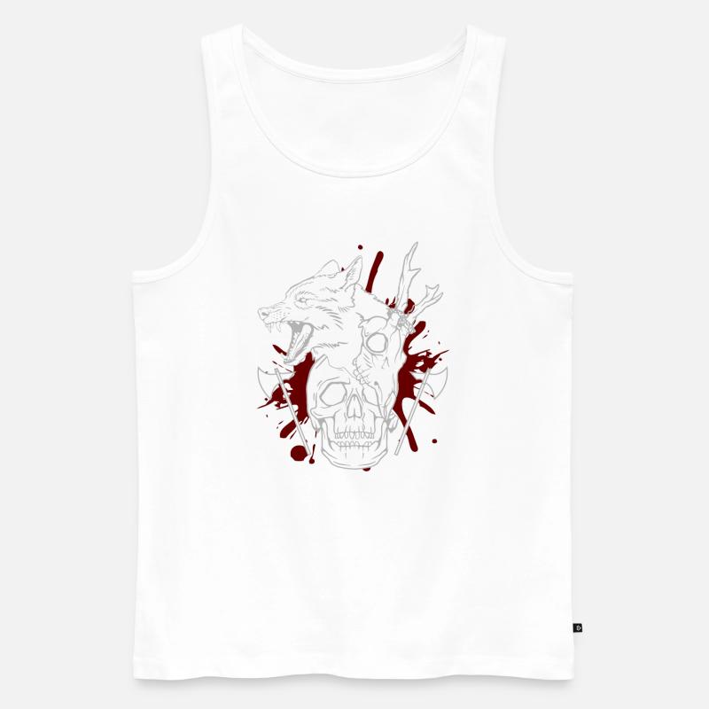 Wilder Wolf - Krieger des Lebens - Männer Premium Bio Tank Top - Weiß