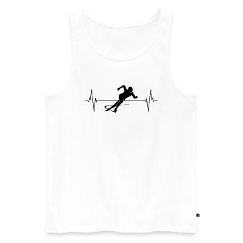 Heartbeat Patinage de vitesse Passion cadeau - Débardeur bio Premium Homme - blanc - Devant - Michal (187cm)