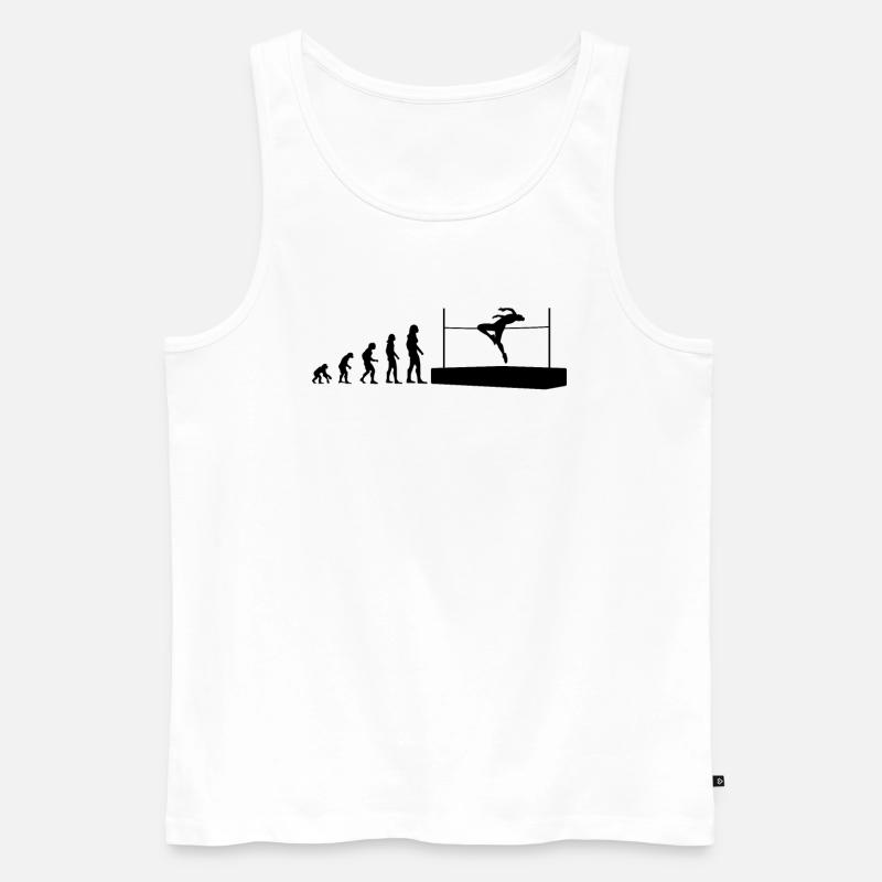 Evolution Hochsprung Athlet Geschenk - Männer Premium Bio Tank Top - Weiß
