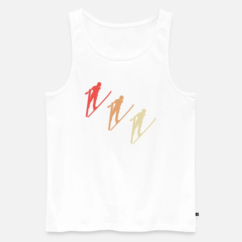 Farbenfrohe Springer - Männer Premium Bio Tank Top - Weiß