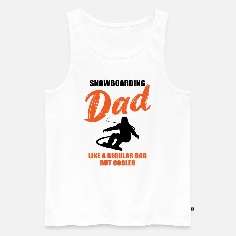 Snowboard Papa – Extra Cool - Männer Premium Bio Tank Top - Weiß