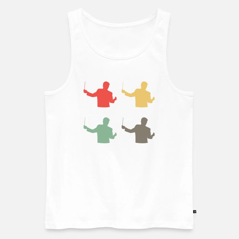 Farbige Dirigenten - Musikalisches Geschenk - Männer Premium Bio Tank Top - Weiß