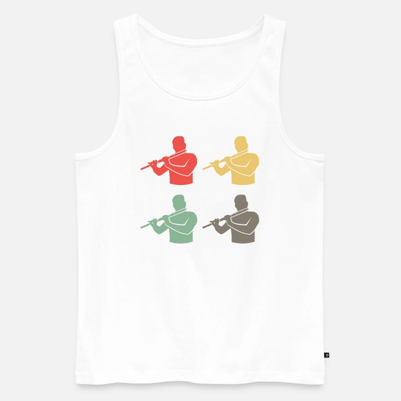 Querflöten Ensemble Bunte Harmonie - Männer Premium Bio Tank Top - Weiß