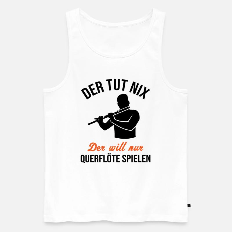 Harmloser Querflötenspieler Witz - Männer Premium Bio Tank Top - Weiß