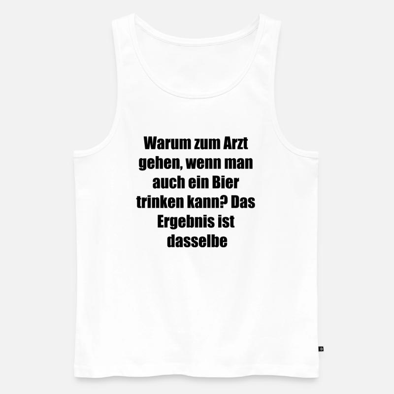Bier statt Pillen Geschenk - Männer Premium Bio Tank Top - Weiß