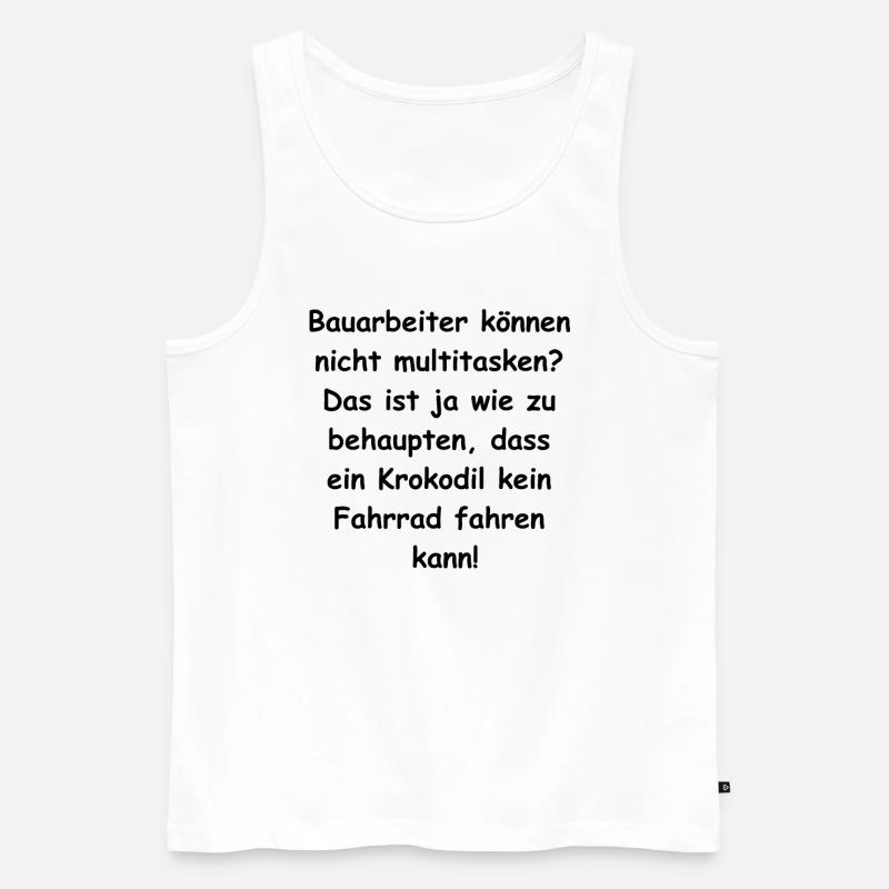 Construction Worker Multitasking Gift - Men's Premium Organic Tank Top - white