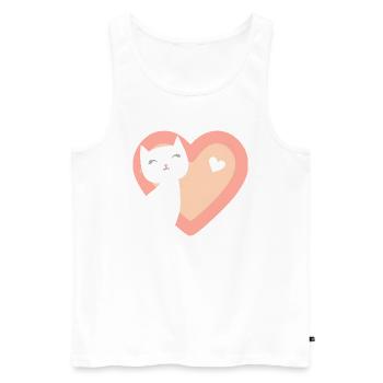 Cute cat kitten in heart motif - Men's Premium Organic Tank Top - white - Front - AI Model Male 178 light (178cm)
