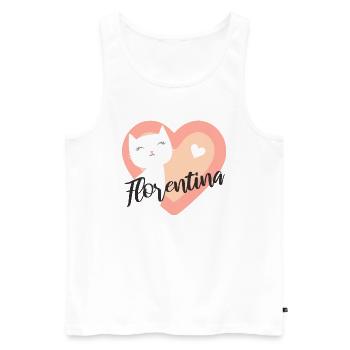 Florentina Nom Prénom Chaton - Débardeur bio Premium Homme - blanc - Devant - Michal (187cm)