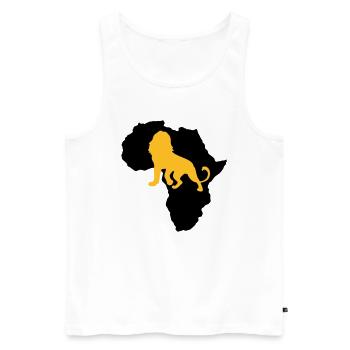 Afrique Lion continent wildnis safari animaux sauvages - Débardeur bio Premium Homme - blanc - Devant - AI Model Male 178 light (178cm)