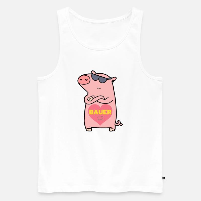 Ich liebe Bauer - Männer Premium Bio Tank Top - Weiß