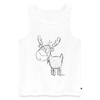 Lustiger Elch - Elche - Hirsch - Reh - Geschenk - Männer Premium Bio Tank Top - Weiß - Vorne - AI Model Male 178 light (178cm)
