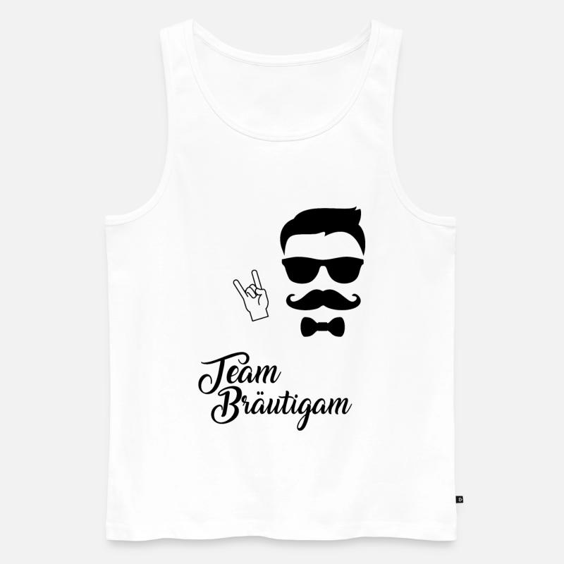 Team Bräutigam - Rock n Roll - Männer Premium Bio Tank Top - Weiß
