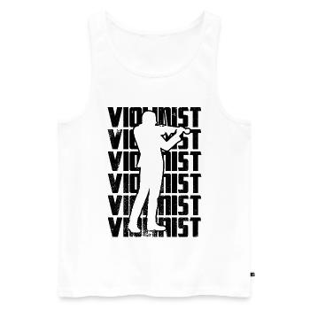 Violinist - Männer Premium Bio Tank Top - Weiß - Vorne - Michal (187cm)