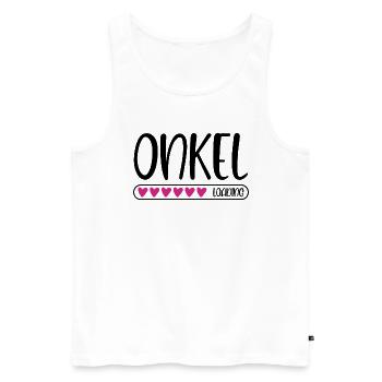 Onkel loading - Männer Premium Bio Tank Top - Weiß - Vorne - AI Model Male 178 light (178cm)