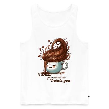 Coffee Mug Funny Gift - Men's Premium Organic Tank Top - white - Front - Michal (187cm)