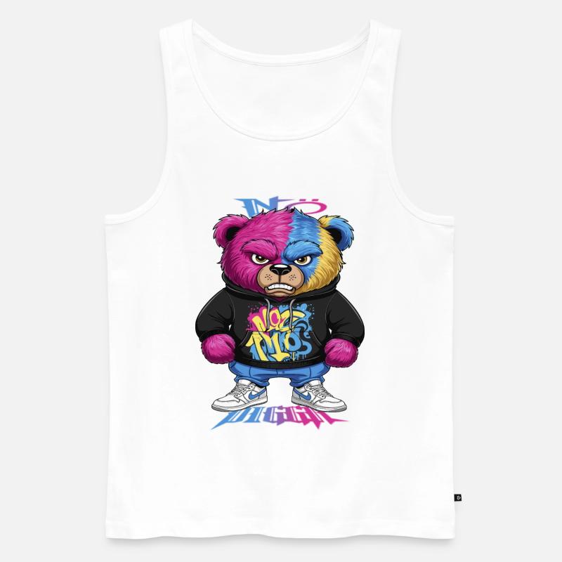 Grummelige Bär - Männer Premium Bio Tank Top - Weiß