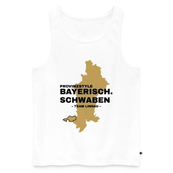 Schwaben | LINDAU - Männer Premium Bio Tank Top - Weiß - Vorne - AI Model Male 178 light (178cm)