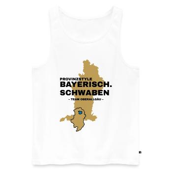 Schwaben | OBERALLGÄU - Männer Premium Bio Tank Top - Weiß - Vorne - Michal (187cm)