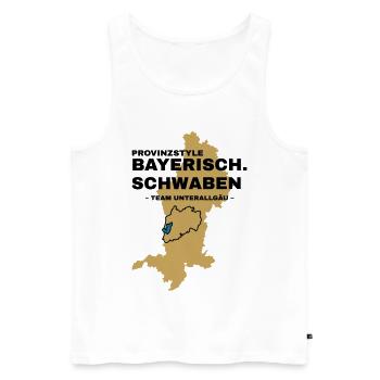 Schwaben | UNTERALLGAU - Männer Premium Bio Tank Top - Weiß - Vorne - Michal (187cm)